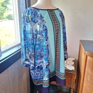 Catherines Paisley Tunic Blouse, Size 1X, Style#001049164,NWT